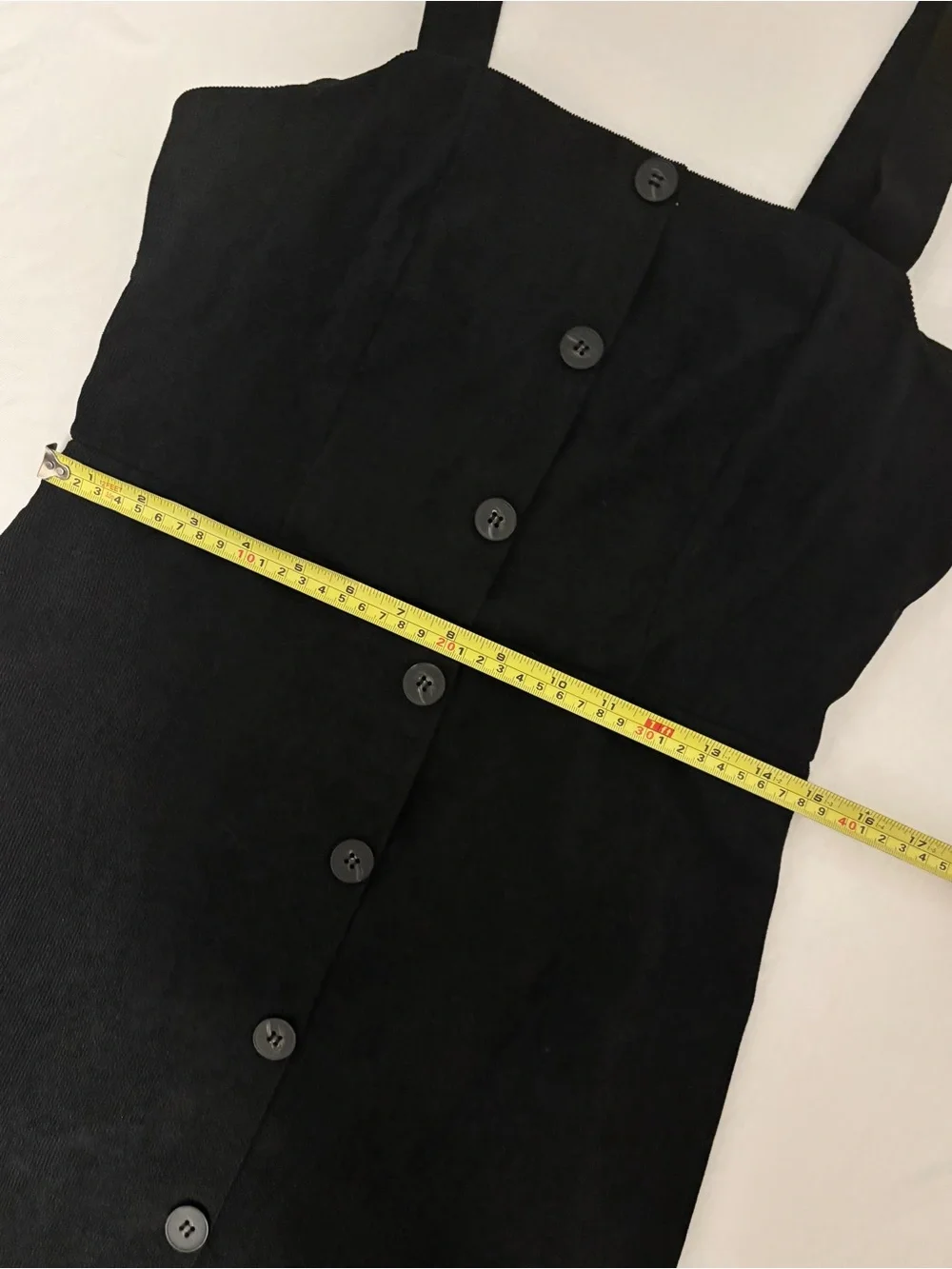 Black Corduroy Square Neck Button Front Mini Dress Medium Shein
